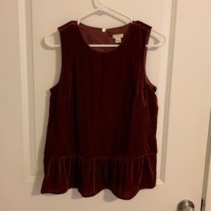J. Crew Velvet Tank Top